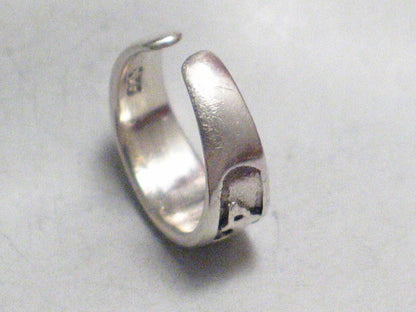 Sterling Silver Dolphin Pattern Band for Midi Pinky or Toe Ring 1.25