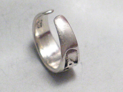 Toe Ring, Cute Dolphin Pattern Band Adjustable sz1.25 Sterling Silver Midi Ring - Discount Estate Jewelry