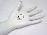 10k White Gold Pearl Florentine Etched Band Solitaire 30th Anniversary Stone 6.25 - Blingschlingers Jewelry