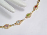 Silver Bracelets | Sterling Silver Multi Gemstone Tennis Bracelet 7.5" | Jewelry