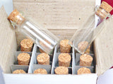 60 Glass Vial Jars w/ Cork Top Small & Medium 36 - 1.5"  24 - 2 1/8"