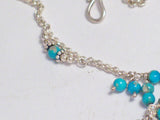 Chains | Womens Sterling Silver Blue Turquoise Bead Tassel Necklace 17.5"  | Necklaces