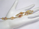 Silver Bracelets | Sterling Silver Multi Gemstone Tennis Bracelet 7.5" | Jewelry