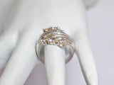 Womens Rings | Sterling Silver Cotton Candy Pink Cz Fan Wide Band Ring 8.5 | Discount Estate Jewelry