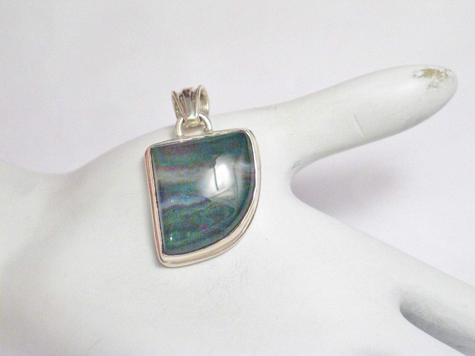 Pendants | Sterling Silver Bloodstone Quartz Stone Pendant | Discount Jewelry online