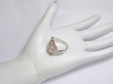 Womens Rings | Sterling Silver Cotton Candy Pink Cz Fan Wide Band Ring 8.5 | Discount Estate Jewelry