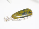 Pendant | Sterling Silver Large Mustard Brown Turquoise Stone Pendant | Discount Jewelry