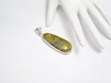 Pendant | Sterling Silver Large Mustard Brown Turquoise Stone Pendant | Discount Jewelry