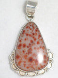 Pendants | Sterling Silver Orange Speckled Jasper Stone Teardrop Pendant | Jewelry