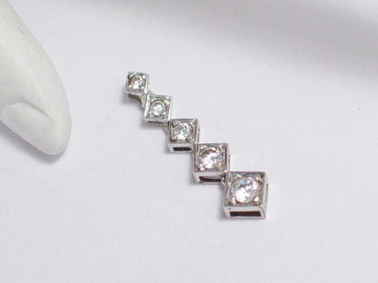 Pendant | Womens Sterling Silver Geometric Cubic Zirconia Stone Journey Pendant | Jewelry
