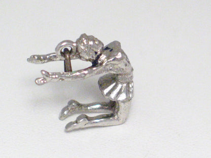 3d Bracelet Charm, Vintage Womens Olympic Gymnastics Backflip Cheerleader Gymnast Pendant