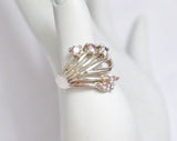 Womens Rings | Sterling Silver Cotton Candy Pink Cz Fan Wide Band Ring 8.5 | Discount Estate Jewelry
