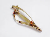 Gold Brooch / Lapel Pin | Vintage 8kt Gold Flowing Design Citrine Garnet Stone Brooch / Lapel Pin | Jewelry