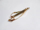 Gold Brooch / Lapel Pin | Vintage 8kt Gold Flowing Design Citrine Garnet Stone Brooch / Lapel Pin | Jewelry