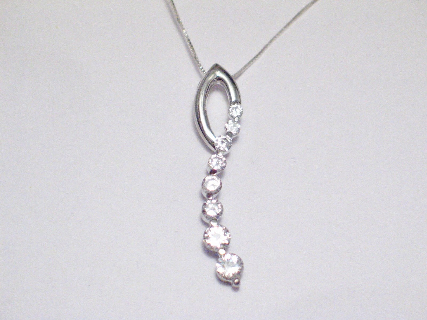 Necklaces | Sterling Silver White Cz Journey Pendant Necklace 18" | Chains