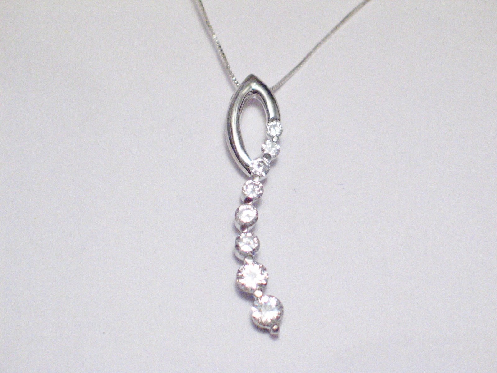 Necklaces | Sterling Silver White Cz Journey Pendant Necklace 18" | Chains