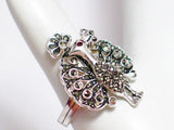 Silver Rings | Women's Sterling Silver Peacock Bird Marcasite Stone Ring sz 8 | Discount Jewelry at Blingschlingers online