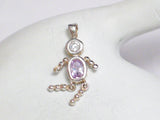 Pendant | Womens Sterling Silver Pink Birthstone Boy / Girl Pendant | Jewelry