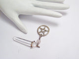 Sterling Silver Star & Crystal Quartz Obelisk Stone Pendant