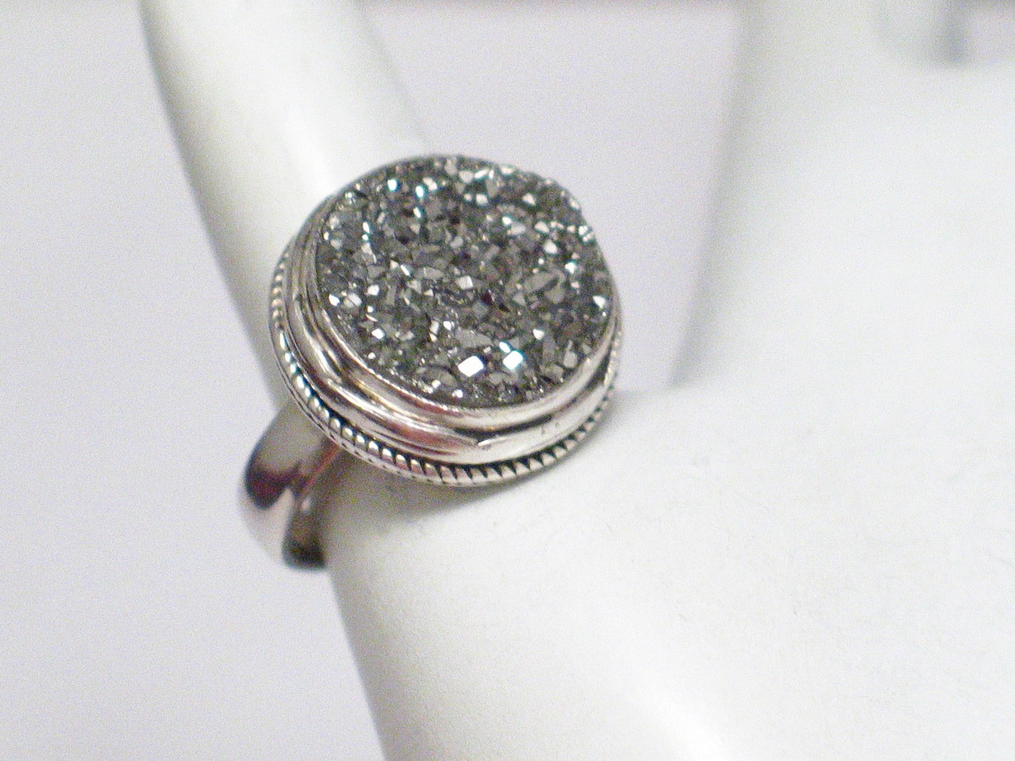 Rings | Unique Sterling Silver Gray Druzy Ring 6.5 | BLingschlingers Jewelry