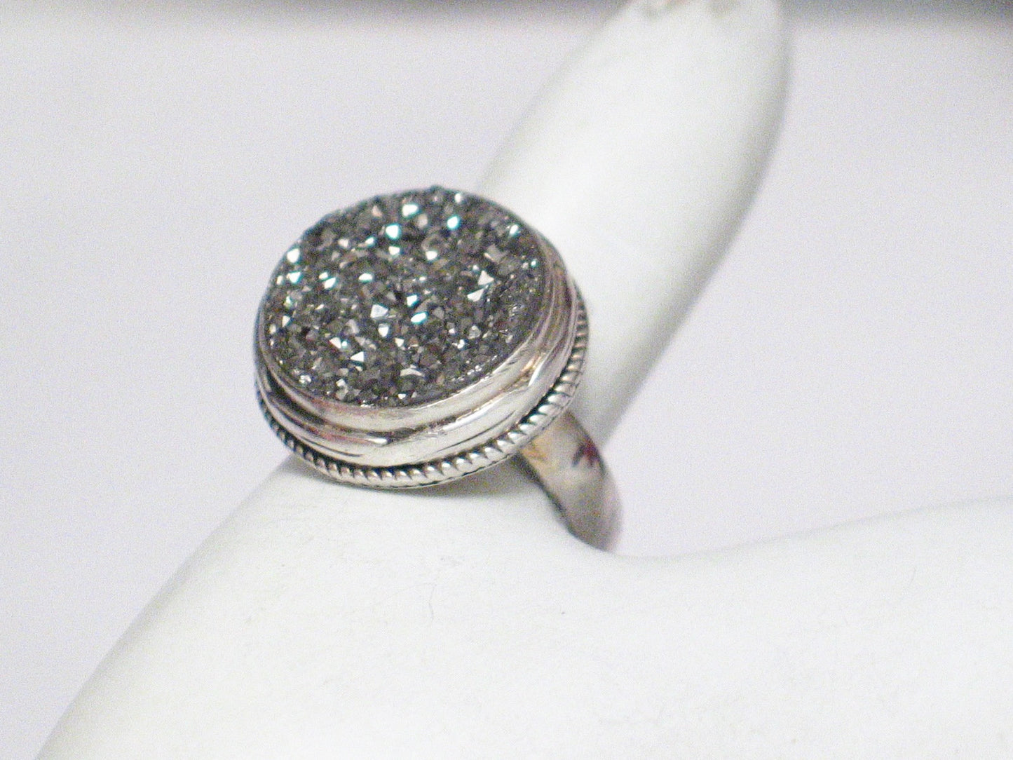 Rings | Unique Sterling Silver Gray Druzy Ring 6.5 | Jewelry