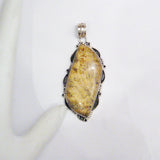 Pendant | Sterling Silver Asymmetrical Brown Jasper Stone Pendant | Jewelry Online