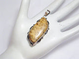 Pendant | Sterling Silver Asymmetrical Brown Jasper Stone Pendant | Jewelry Online