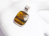 Silver Pendants | Sterling Silver Checkerboard Tigers Eye Stone Pendant | Jewelry
