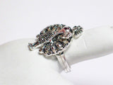 Silver Rings | Women's Sterling Silver Peacock Bird Marcasite Stone Ring sz 8 | Discount Fine Jewelry