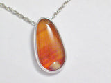 Silver Chains | Designer JP Sterling Silver Orange Agate Stone Pendant Necklace | Discount Estate Jewelry Online