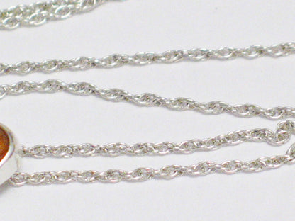 Sterling Silver Pendant necklace squash agate stone indian designer JP rope chain 18" - Blingschlingers Jewelry