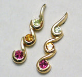 Gold Earrings | 14k Gold Garnet Peridot Citrine Curvaceous Drop Earrings | Womens Jewelry online