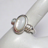 Ring | Sterling Silver Sleek Oval White Pearl Ring 8.25 | Jewelry