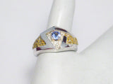 Ring | Gold Sterling Silver Zig Zag Design Purple Stone Ring 8.75 | Jewelry