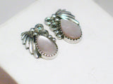 Earrings | Vintage Sterling Silver Southwestern Pink Pearl Earrings | Jewelry