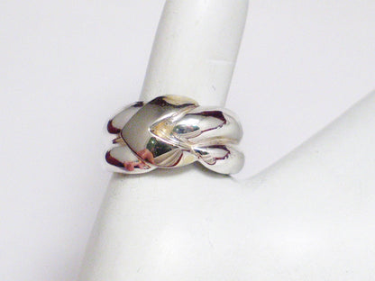 Wide Band, Mens Womens sz7.75 Attractive Pre-owned Italian Braided Knot Style Sterling Silver Ring