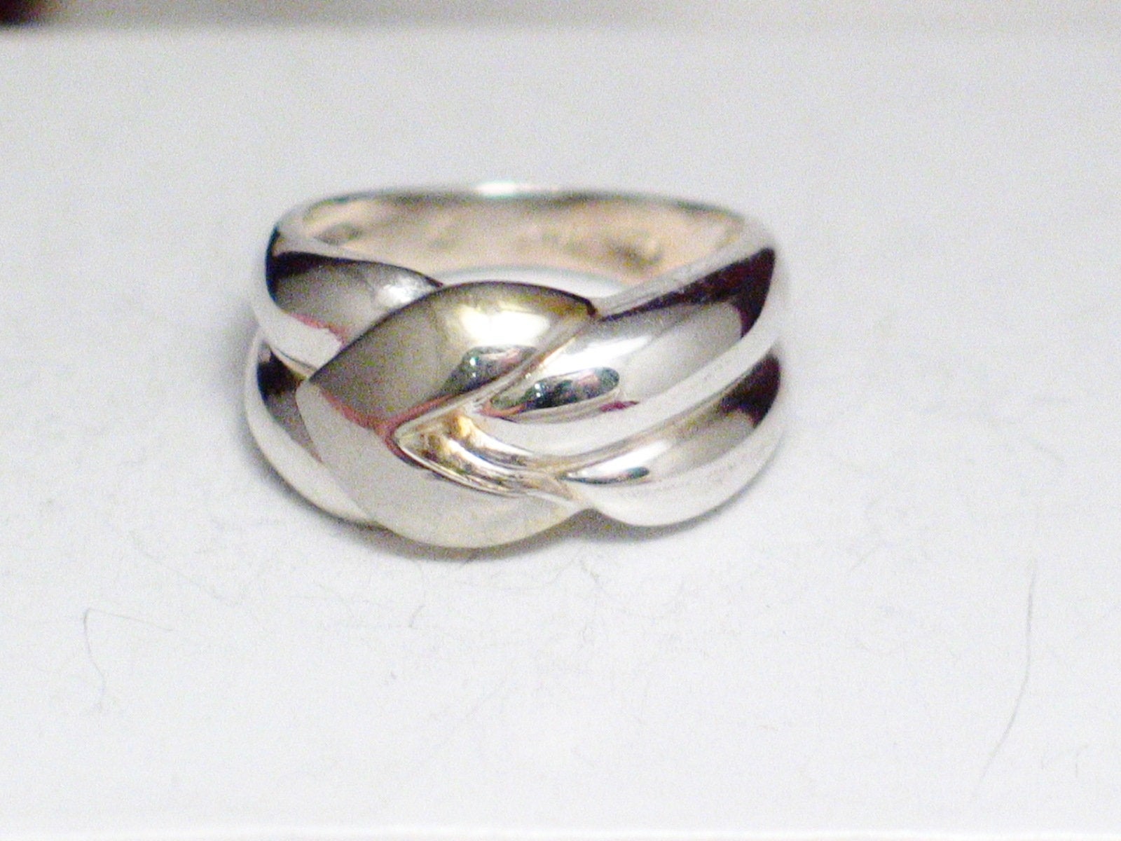 Silver Ring | Sterling Silver Wide Band Knot Ring 7.75 | Mens Womens Jewelry