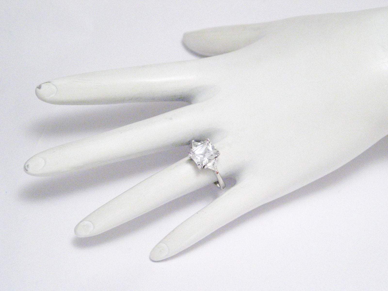 Silver Rings | Womens Sterling Silver Diamond Alternative 3 Stone Ring | Discount Estate Jewelry website