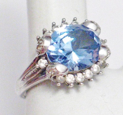 Rings | Womens Sterling Silver Blue Topaz Halo Ring 8 | Estate Jewelry online