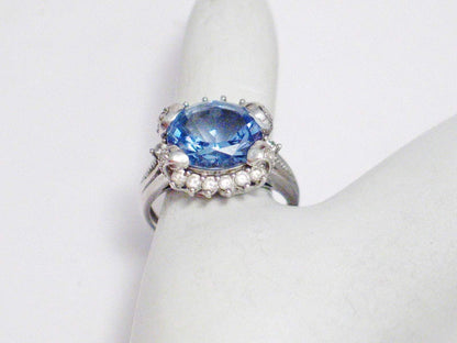 Rings | Womens Sterling Silver Blue Topaz Halo Ring 8 | Estate Jewelry online at Blingschlingers 