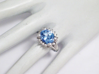 Rings | Womens Sterling Silver Blue Topaz Halo Ring 8 | Estate Jewelry online