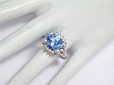 Rings | Womens Sterling Silver Blue Topaz Halo Ring 8 | Estate Jewelry online