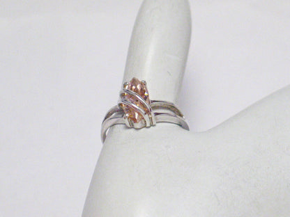 Ring | Womens & Juniors 80s Sterling Silver Double Sash Pink Stone Ring 7.25 | Jewelry