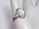 Ring | Sterling Silver Sleek Oval White Pearl Ring 8.25 | Jewelry