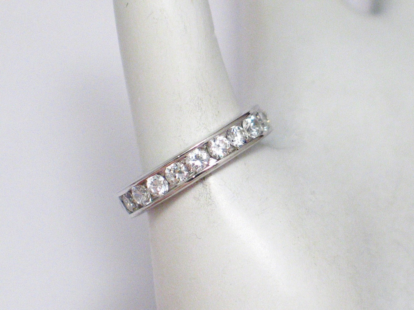 Eternity Rings | Womens Sterling Silver White Cz Eternity Ring 7 | Estate Jewelry Online at  Blingschlingers Jewelry