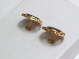 Admirable 14k Gold Black Onyx Stone Earrings