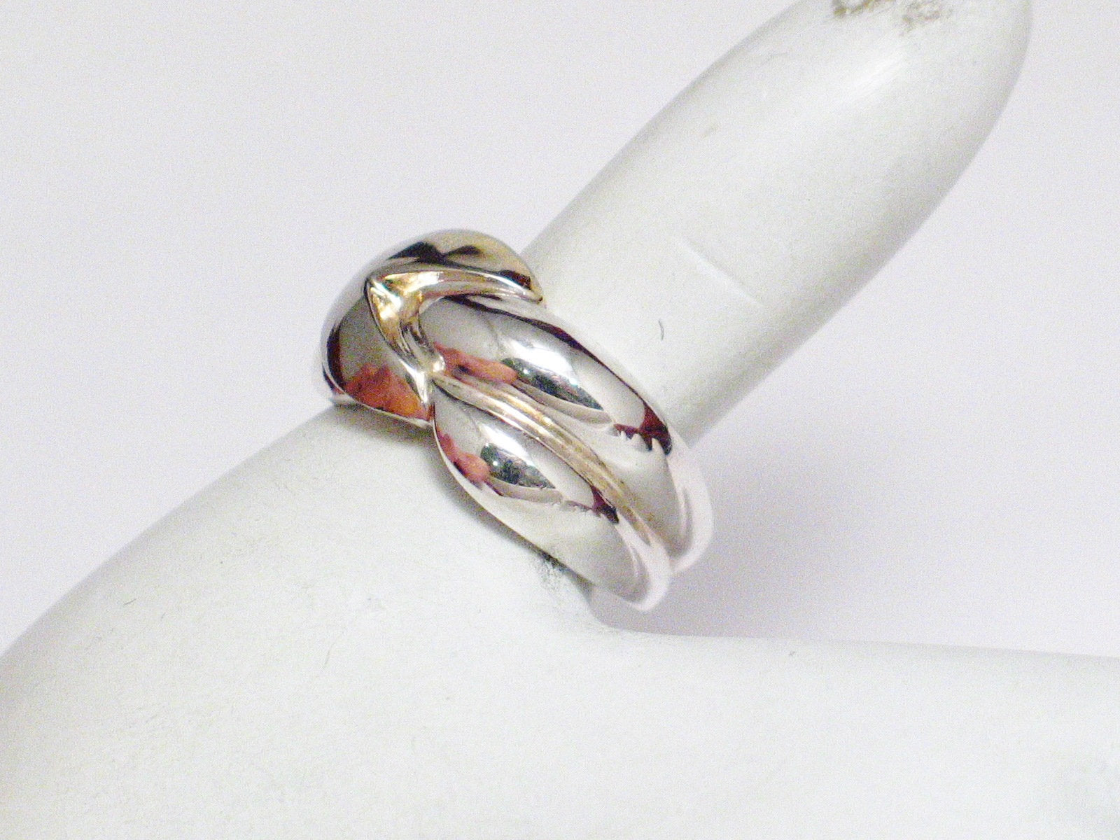 Wide Band, Mens Womens sz7.75 Attractive Pre-owned Italian Braided Knot Style Sterling Silver Ring