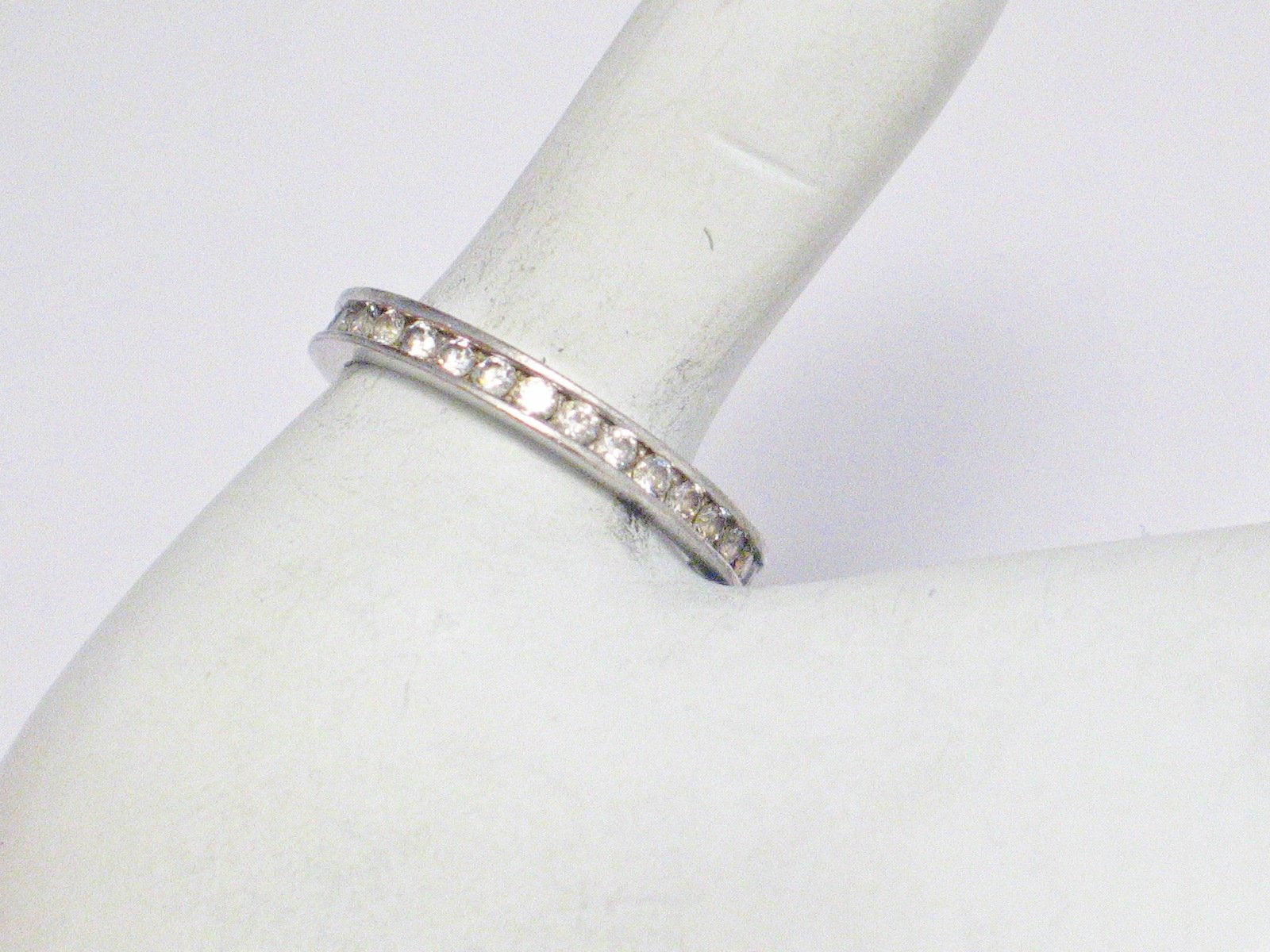 Stacking Ring Sterling Silver, size White Sparkly Cubic
