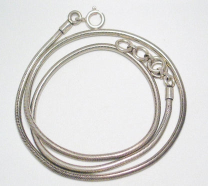 Silver Necklaces | Sterling Round Link Snake Chain Necklace 17 - 18" | Discount Overstock Jewelry website