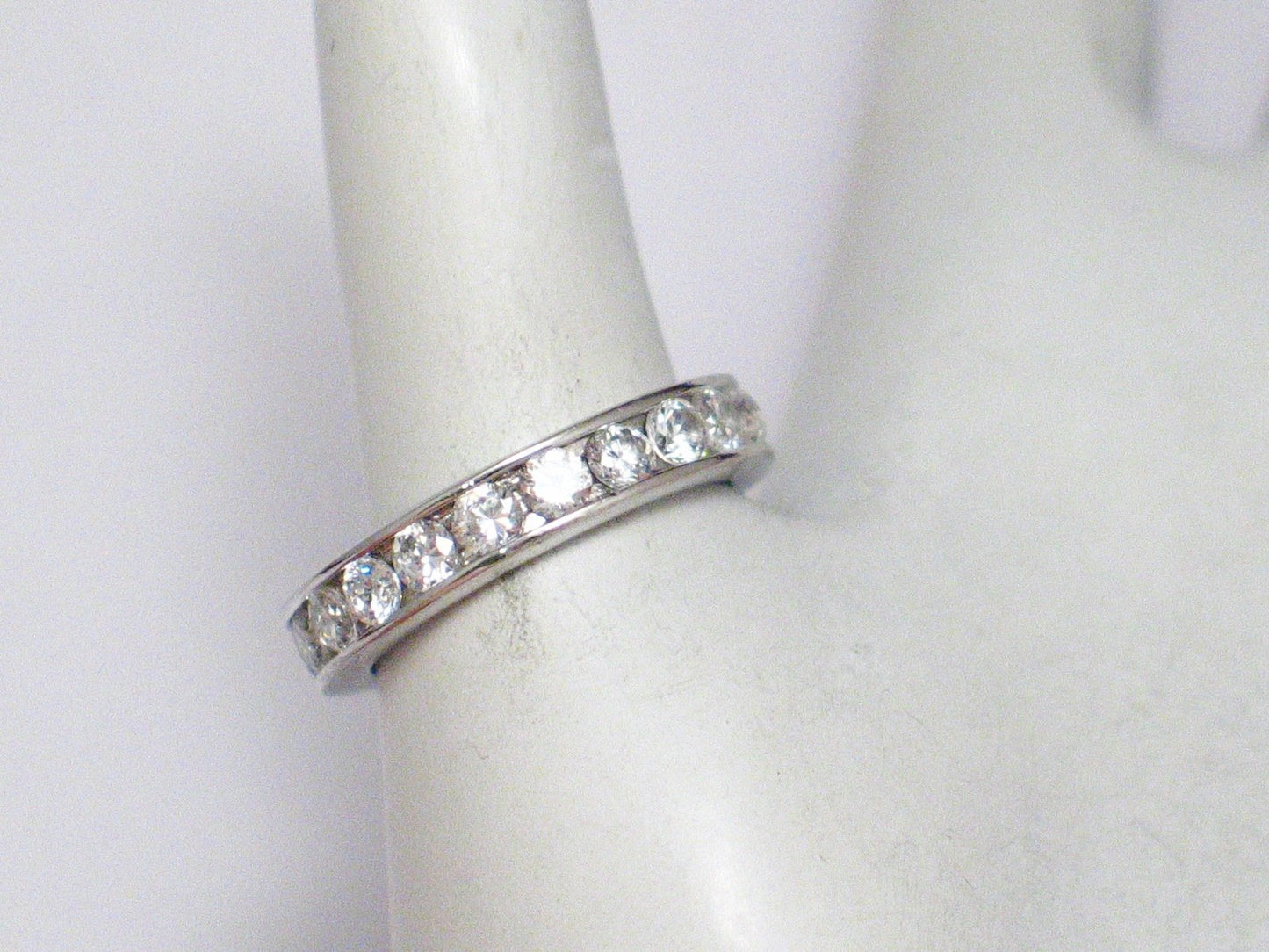Eternity Rings | Womens Sterling Silver White Cz Eternity Ring 7 | Estate Jewelry Online